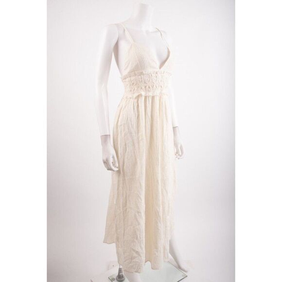 Zara Womans Crochet waist Midi Dress Size S Ecru Off white 7200/222 NWT - Picture 3 of 7